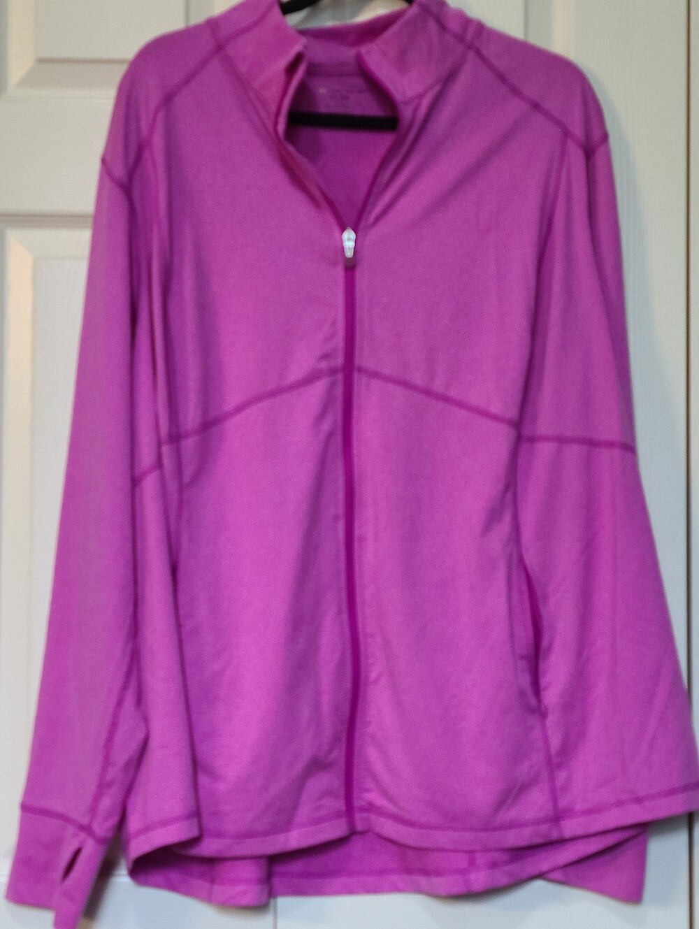 Tek Gear Plus Size 3X Full-Zip Activewear Jacket Magenta Pink Thumbholes EUC